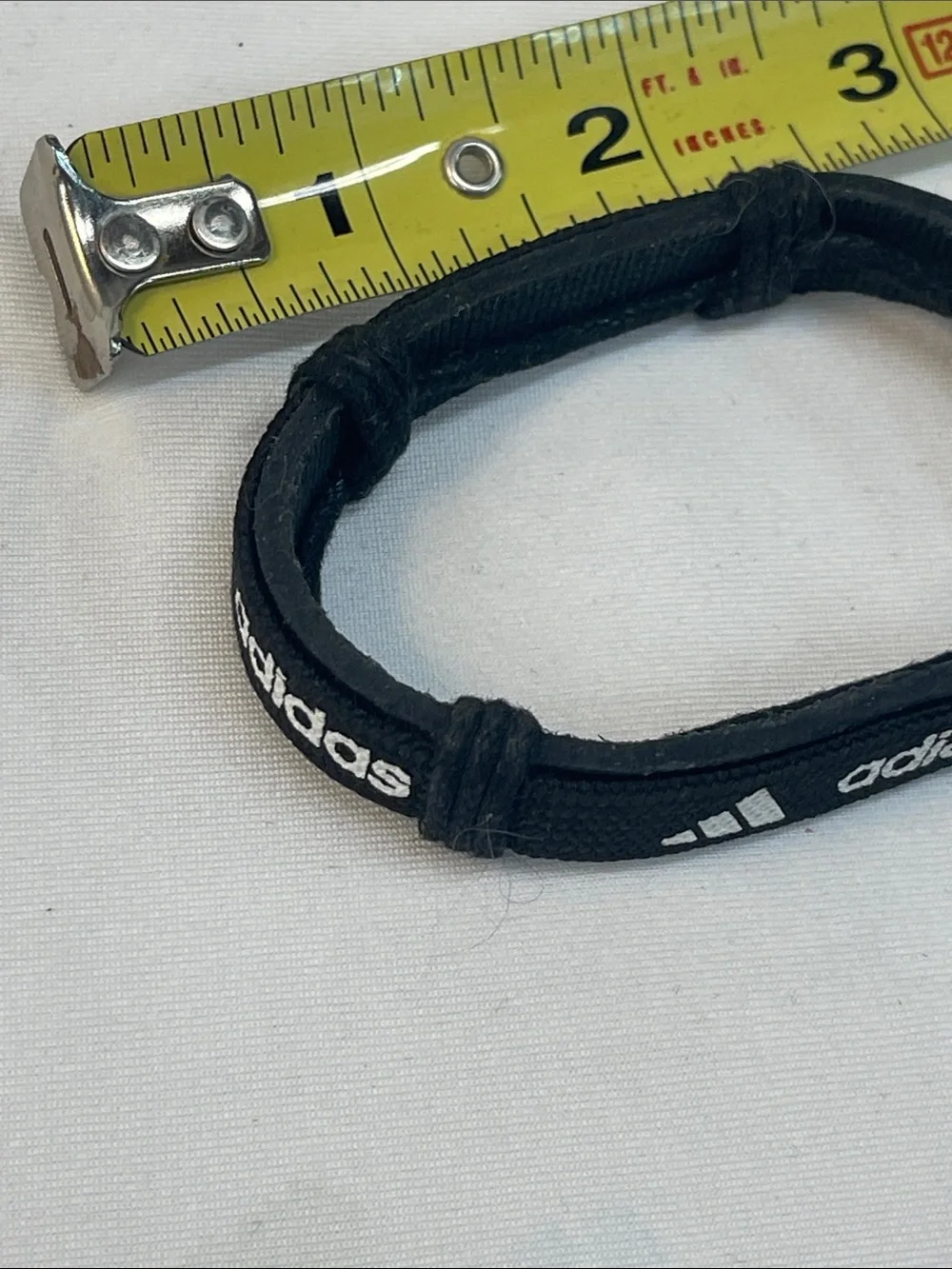 adidas Black and White Cord Logo Bracelet